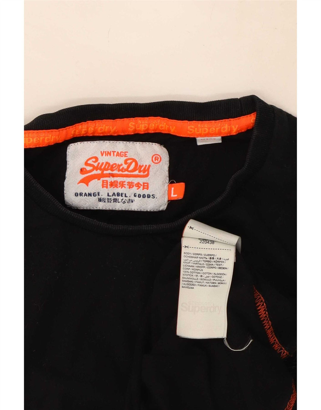 Męski top Superdry z długim rękawem, duży, czarny, bawełniany