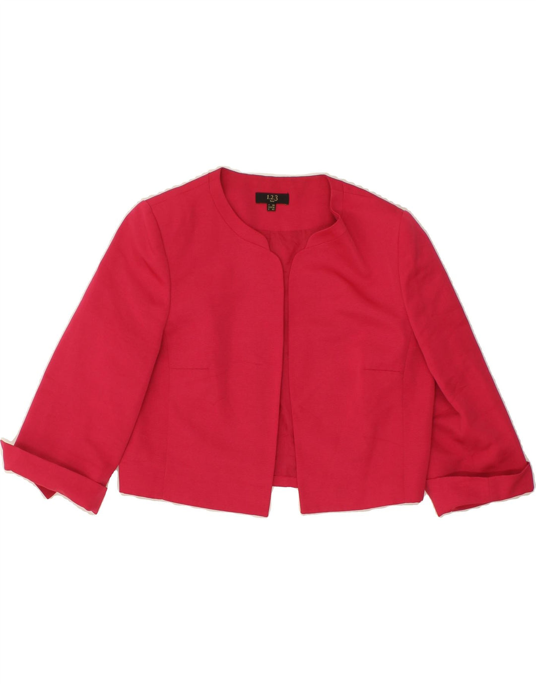1.2.3 PARIS Womens Bolero Jacket EU 38 Medium Pink Polyester Vintage 1.2.3 Paris and Second-Hand 1.2.3 Paris from Messina Hembry 