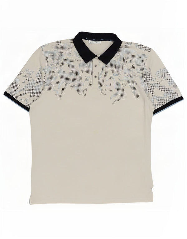 Męska koszulka polo Calvin Klein XL, biała, bawełniana w kamuflażu