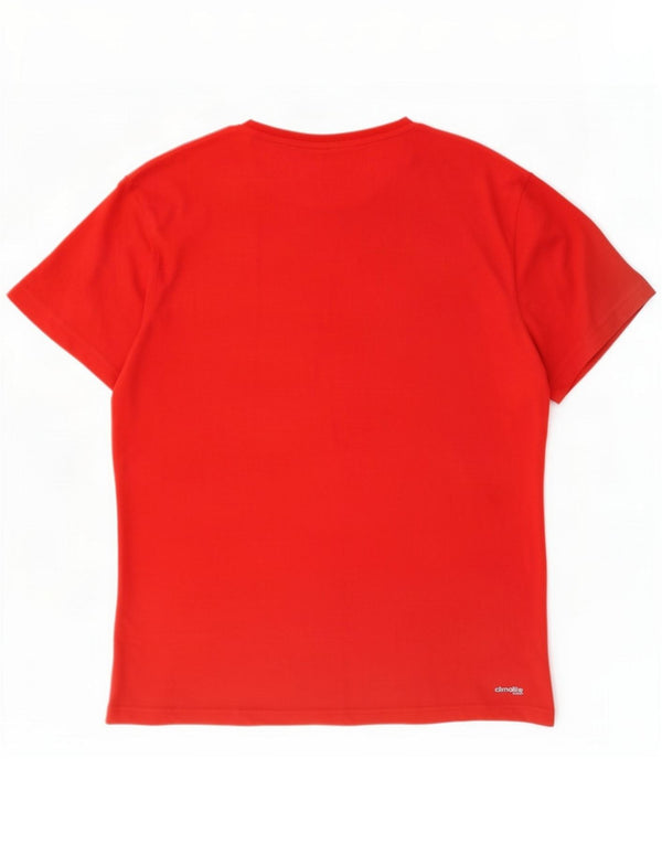 Adidas Mens T-Shirt Top Large Red Cotton