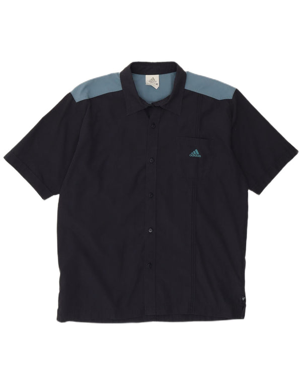 Męska koszulka graficzna Adidas UK 40/42 Średni granatowy kolor blokowy