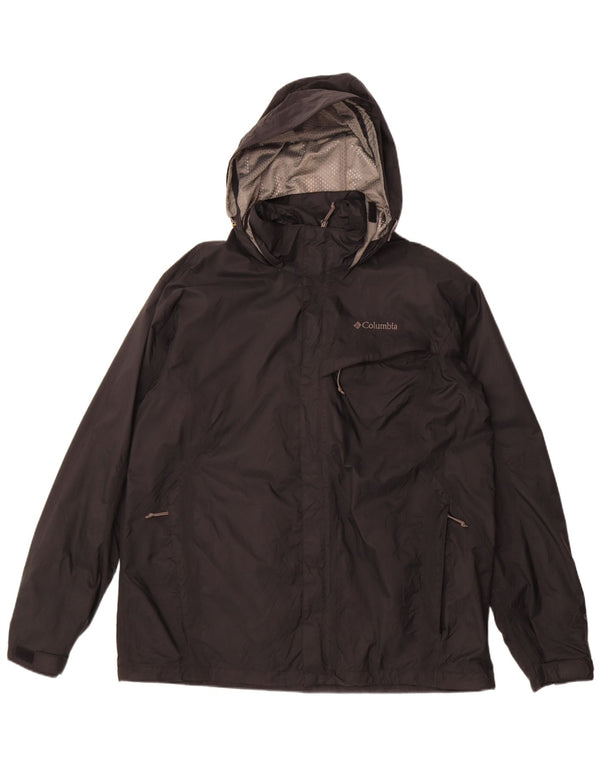 Męska kurtka wiatrówka z kapturem Columbia UK 42 XL, czarny nylon