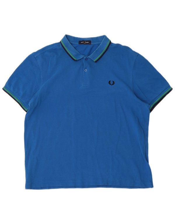 Męska koszulka polo Fred Perry XL, bawełniana w niebieskie paski