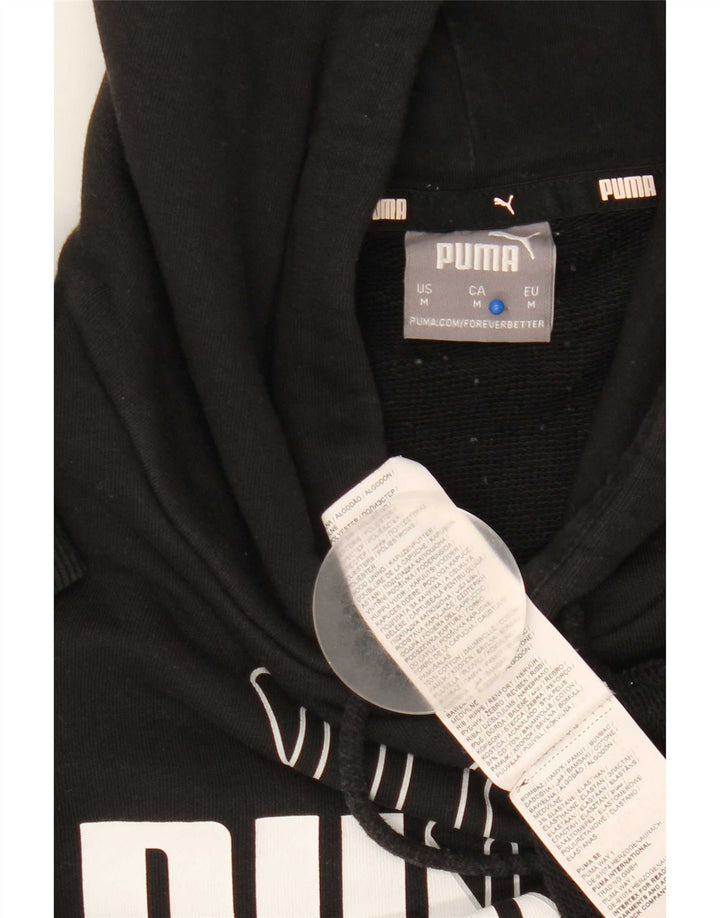 Męski sweter z kapturem Puma z grafiką, średni czarny, bawełniany