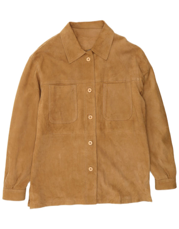 Damska kurtka zamszowa o luźnym kroju VINTAGE UK 18 XL, brązowa skóra