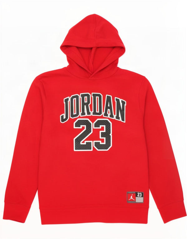 Chłopięcy sweter z kapturem i grafiką Jordan 13-14 lat XL, czerwony, bawełniany