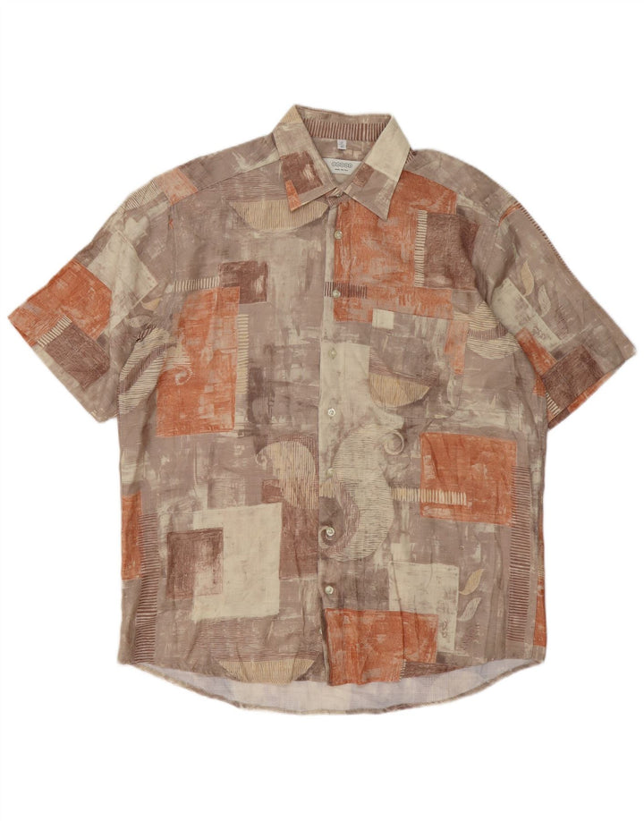 Koszula męska z krótkim rękawem CANDA, rozmiar 42 16 1/2, duży, wielobarwny patchwork