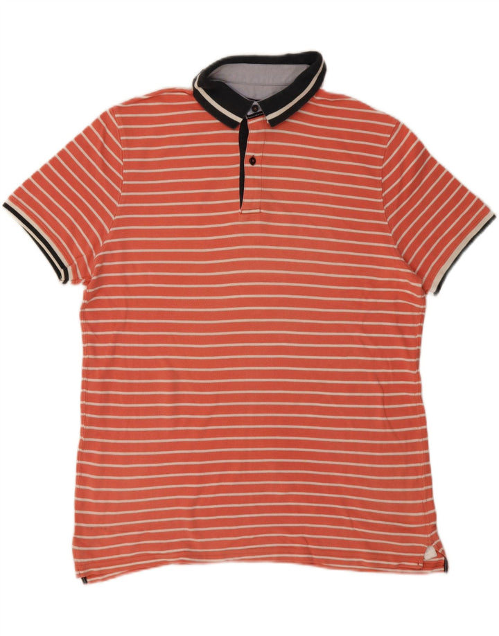 Męska koszulka polo Massimo Dutti XL, bawełniana w pomarańczowe paski