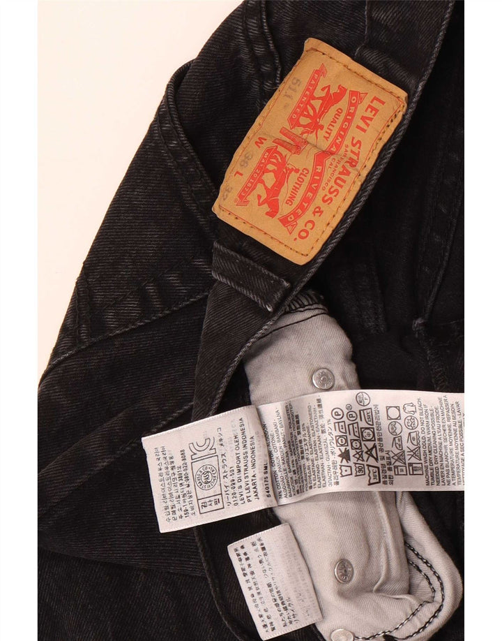 Męskie jeansy Levi's 511 Slim Tapered W36 L28 Czarna bawełna