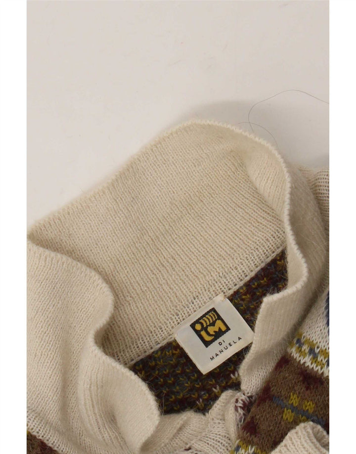 Vintage męski sweter polo IT 50 średni wielobarwny retro