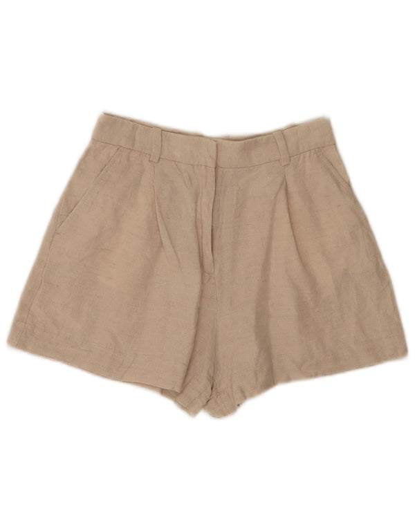 Damskie spodenki z wysokim stanem Zara XS W24, beżowe, lniane