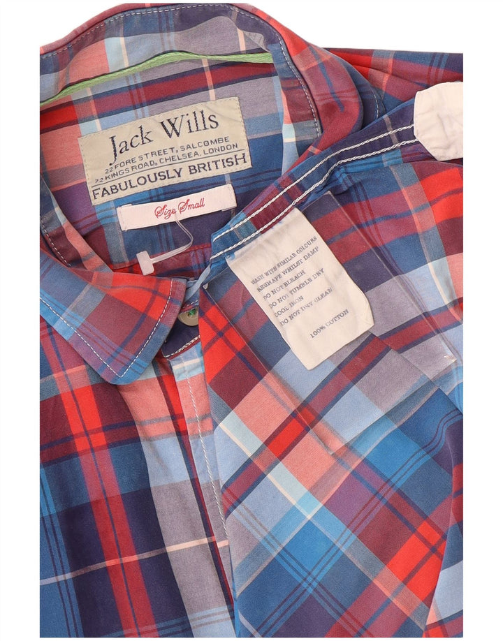 Koszula wizytowa męska Jack Wills w małą niebieską kratkę, bawełniana