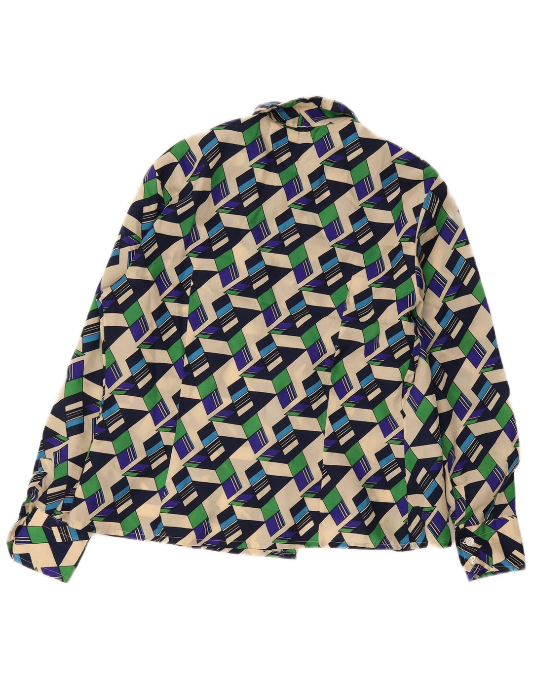 Bluzka damska w stylu vintage, UK 20 2XL, wielobarwna, geometryczna