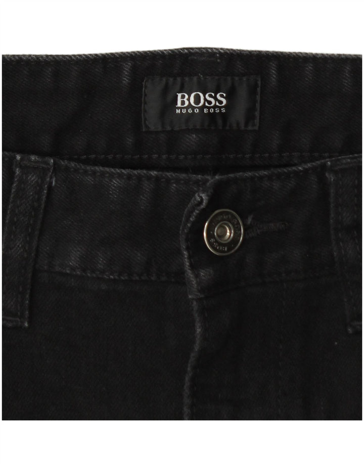 Męskie jeansy slim Hugo Boss W32 L32 Czarne bawełniane