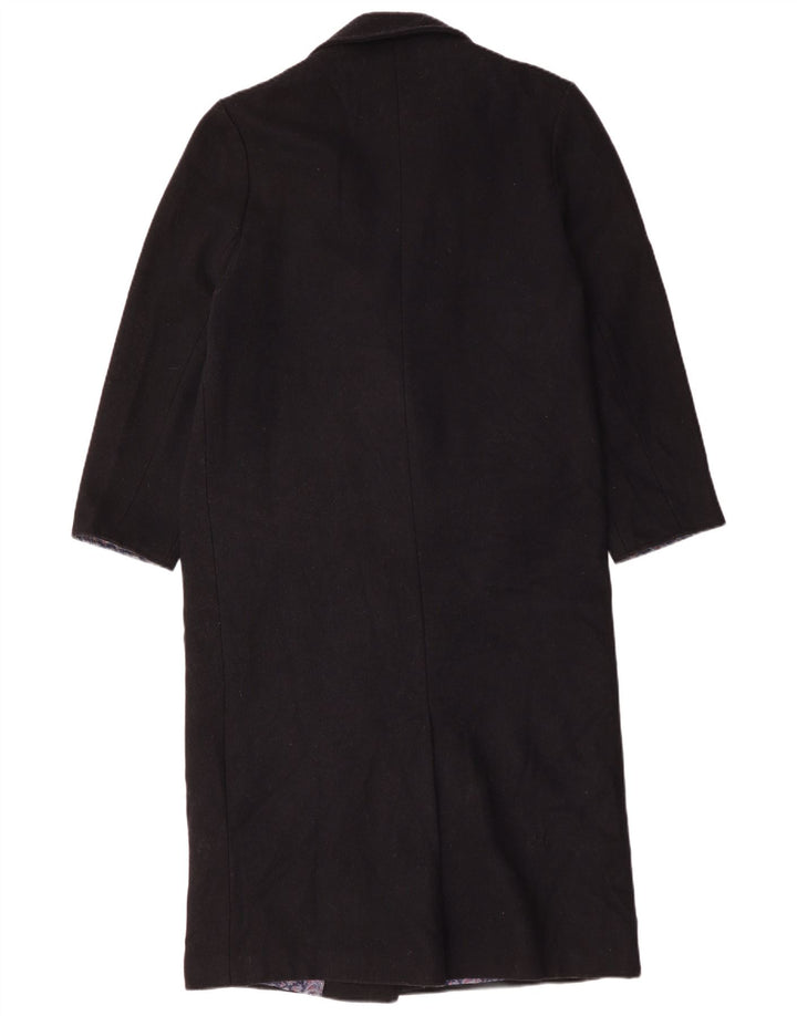 Topshop damski płaszcz dwurzędowy UK 10 mały granatowy wełniany