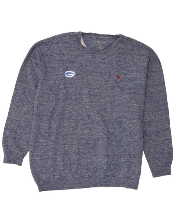 US Polo Assn. Męska bluza dresowa 2XL granatowa bawełniana w cętki