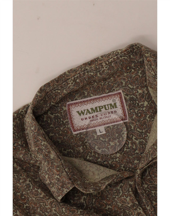 Koszula męska Wampum, duża, khaki, paisley