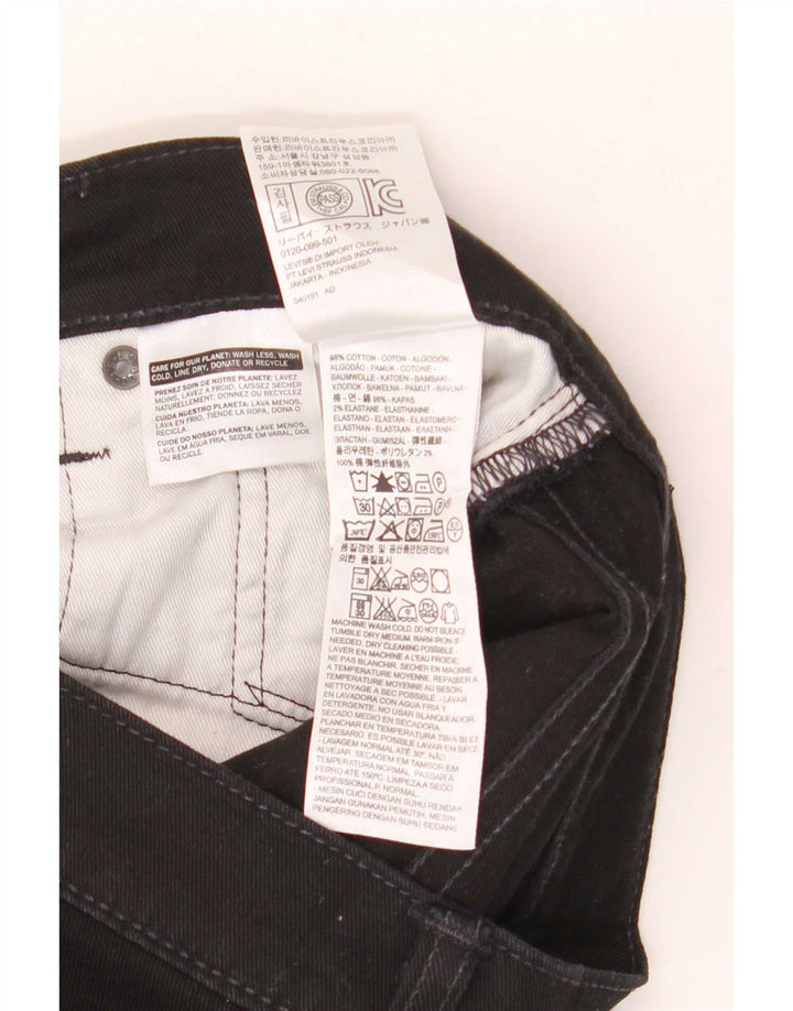Męskie proste dżinsy Levi's W30 L30 Czarna bawełna