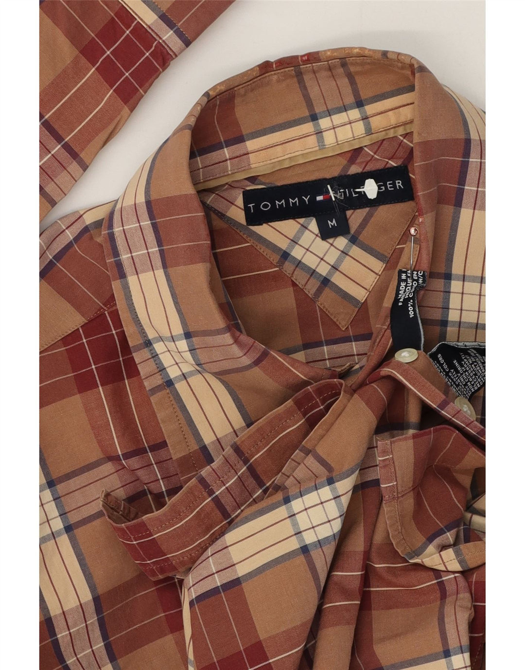 Koszula męska Tommy Hilfiger, bawełniana w brązową kratkę