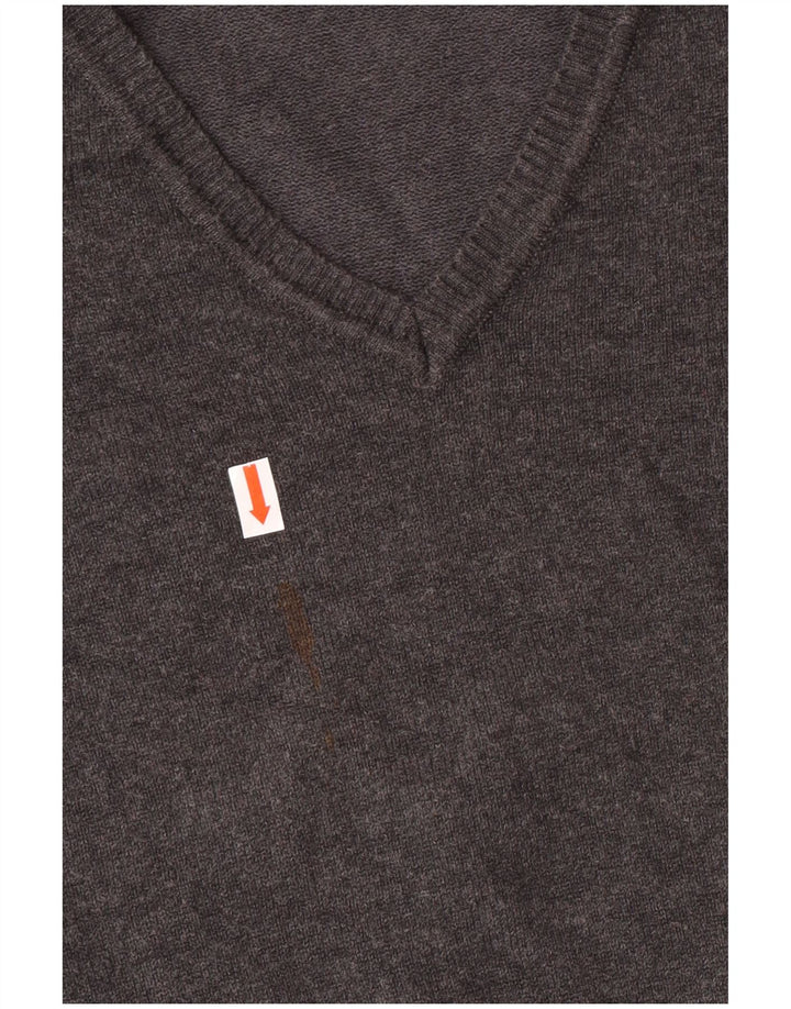 Zara Chłopięcy sweter z dekoltem w kształcie litery V, 7-8 lat, mały, szary, bawełniany