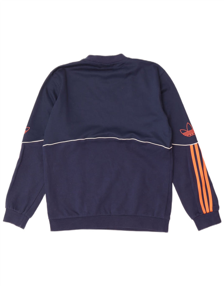 Adidas Męska bluza z grafiką, mała, granatowa, bawełniana