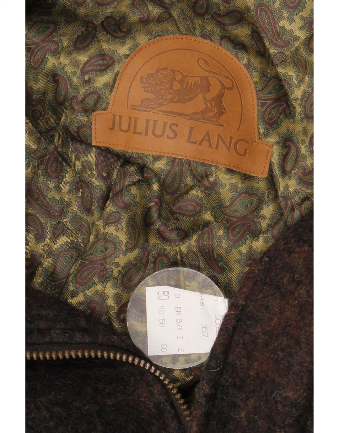 Płaszcz męski Julius Lang UK 40, duży, wełniany w brązową kratkę