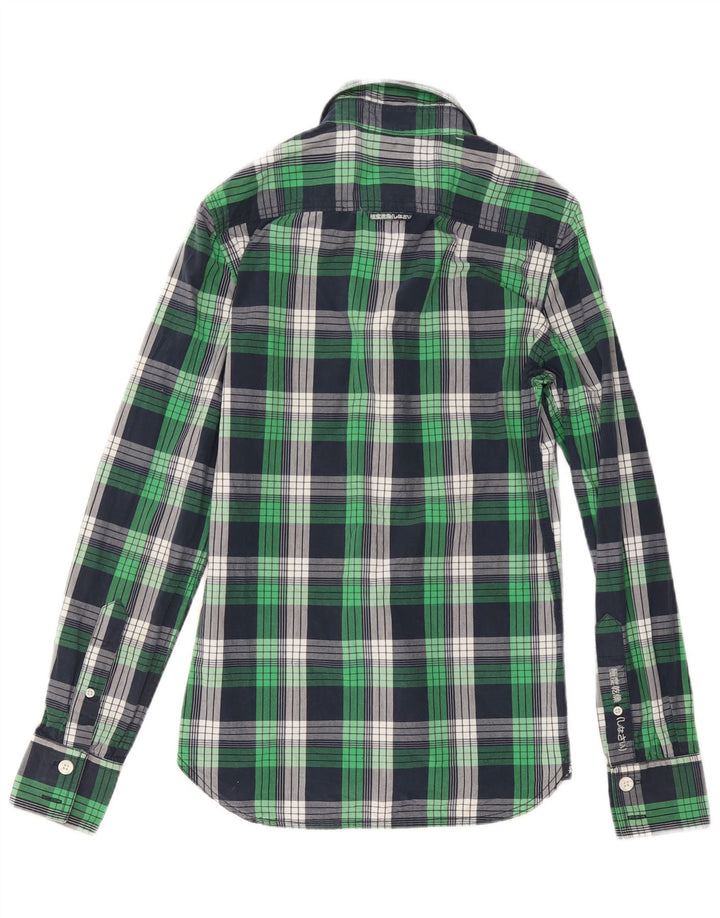 SUPERDRY Koszula męska XS Granatowa, bawełniana krata