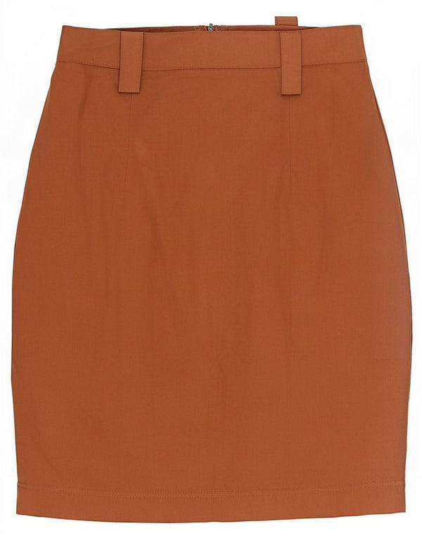 Vintage Womens Pencil Skirt IT 42 Medium W26 Brown Cotton