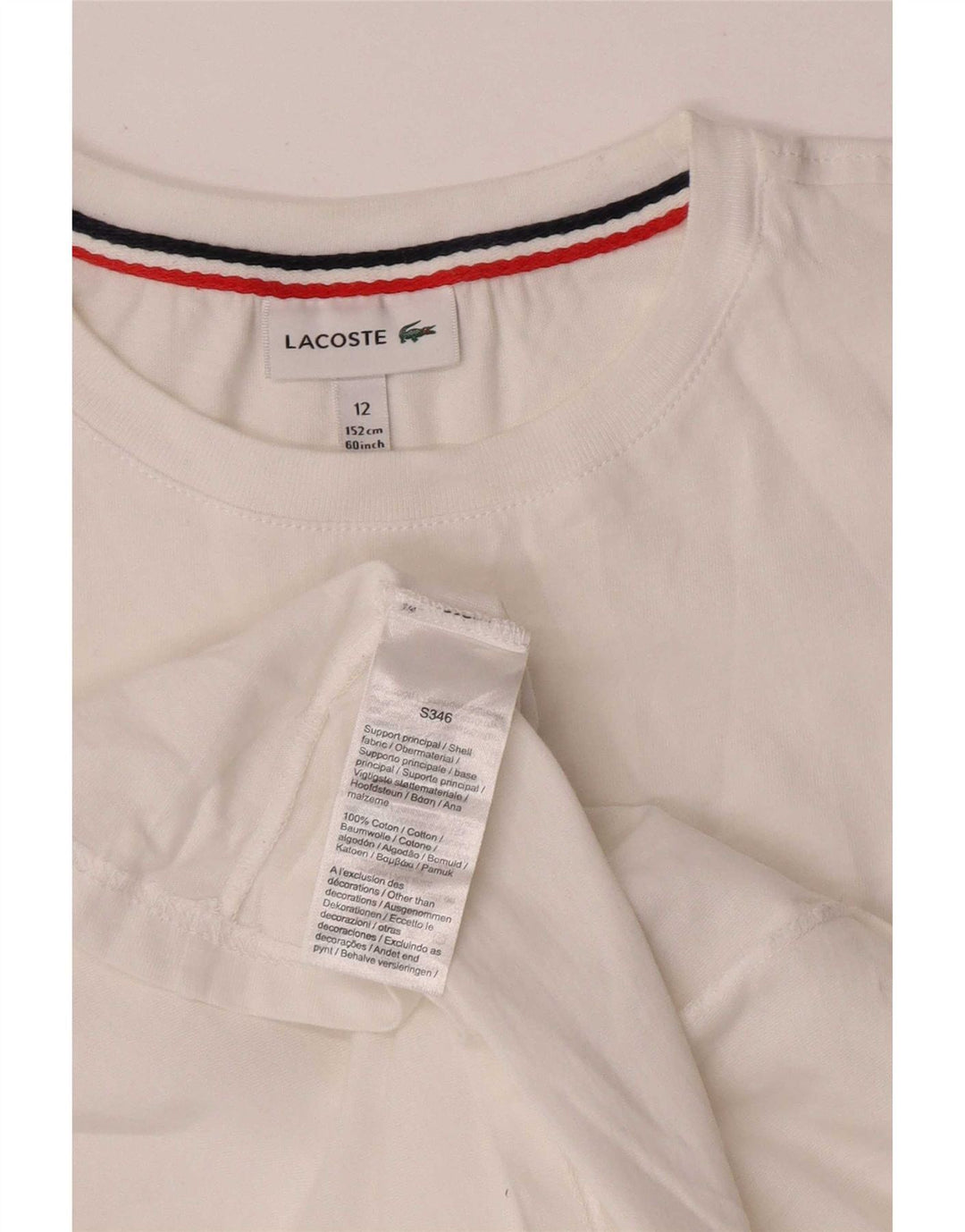 T-shirt chłopięcy Lacoste 11-12 lat, biała bawełna