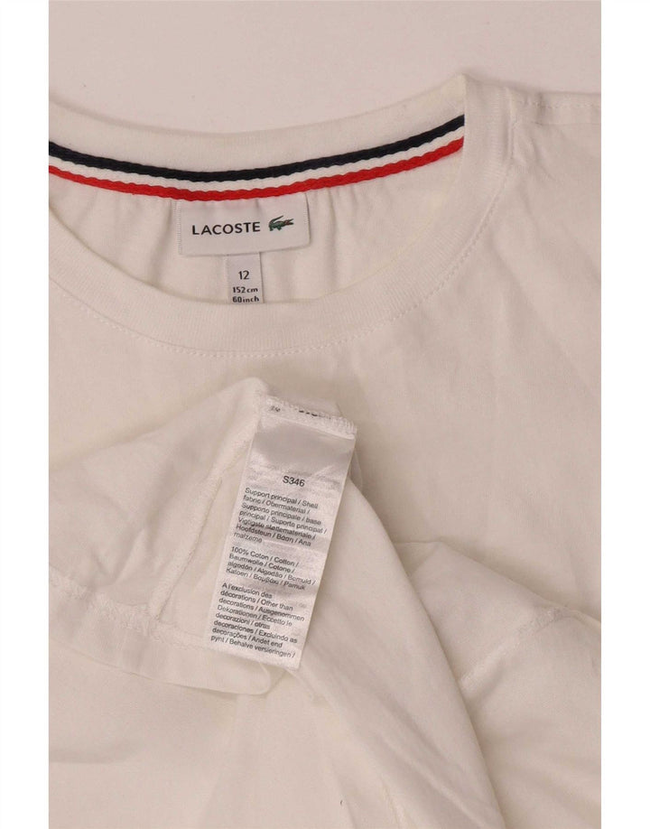 T-shirt chłopięcy Lacoste 11-12 lat, biała bawełna