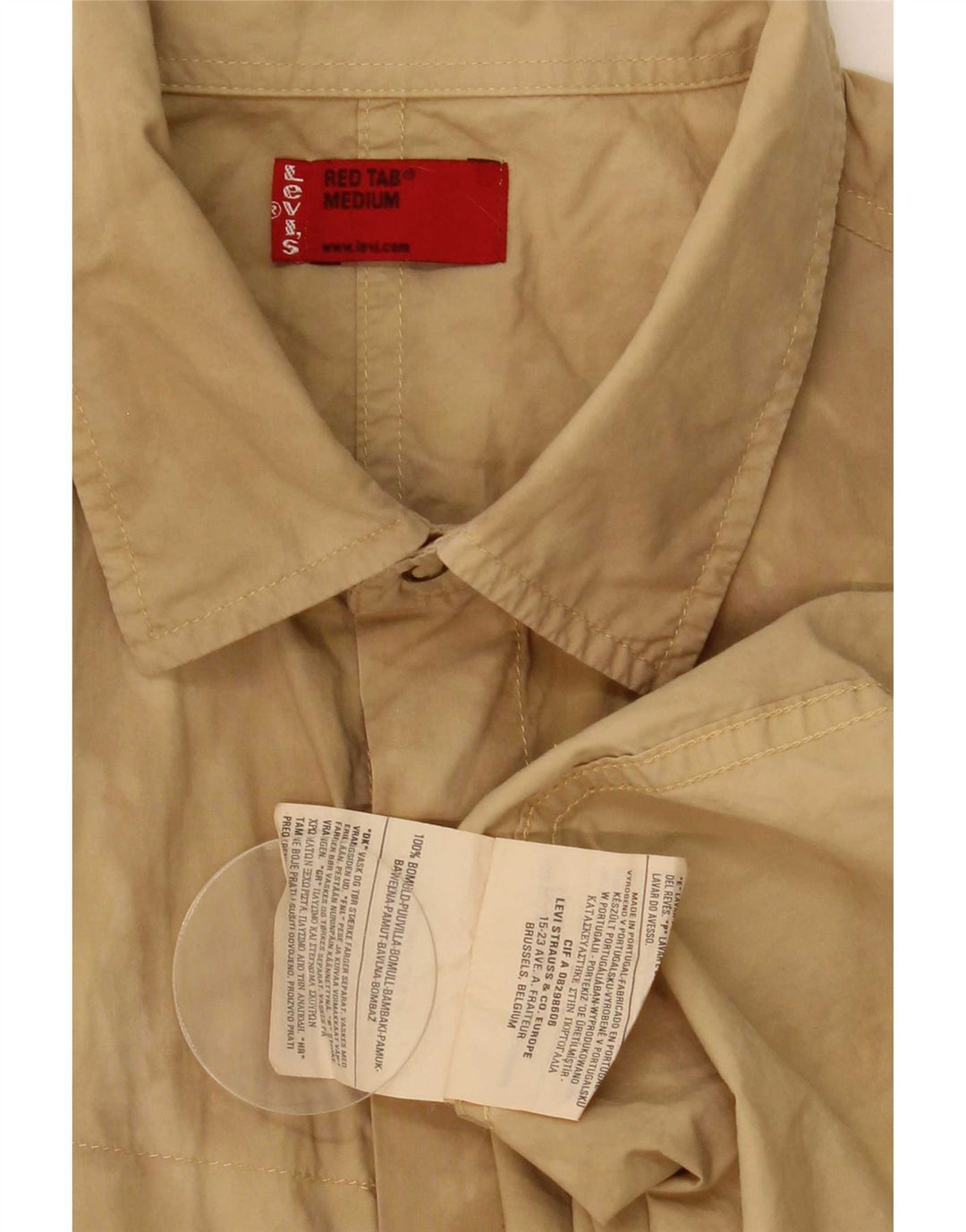 Koszula męska Levi's, bawełniana, w kolorze średniego beżu
