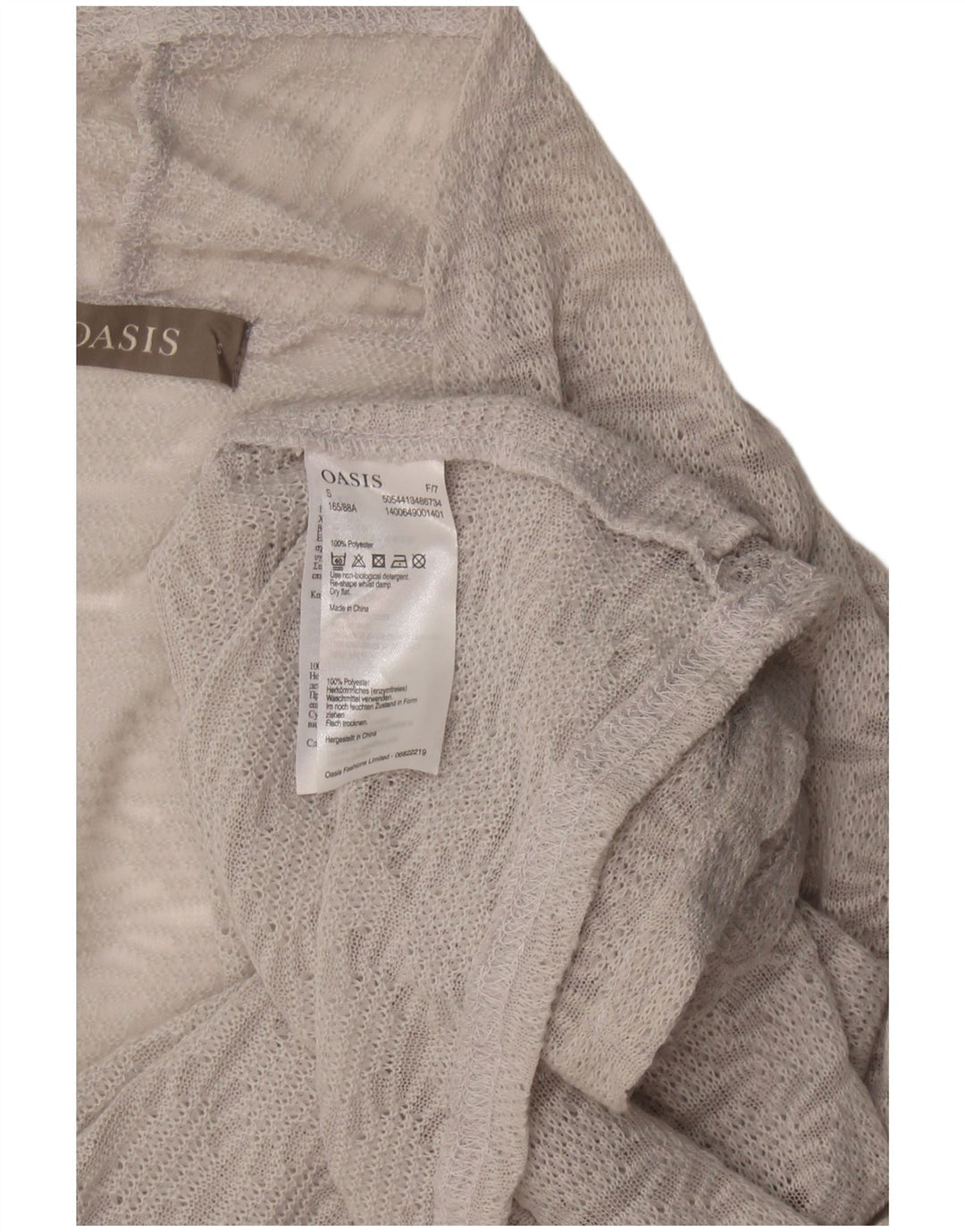 Damski kardigan oversize Oasis Top UK 10, mały, szary, geometryczny poliester