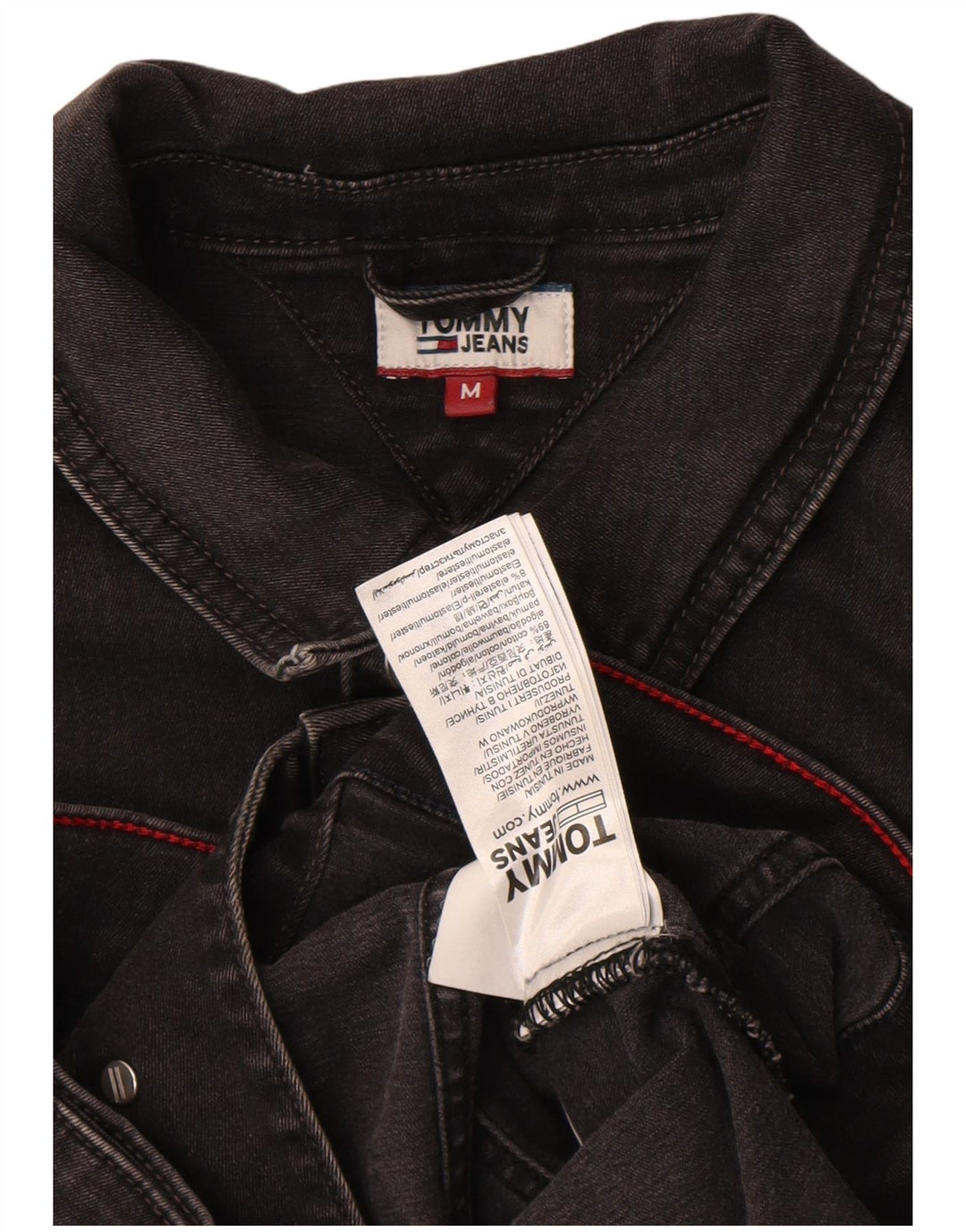 Damska kurtka dżinsowa Tommy Hilfiger Crop UK 12, średnia czarna bawełna