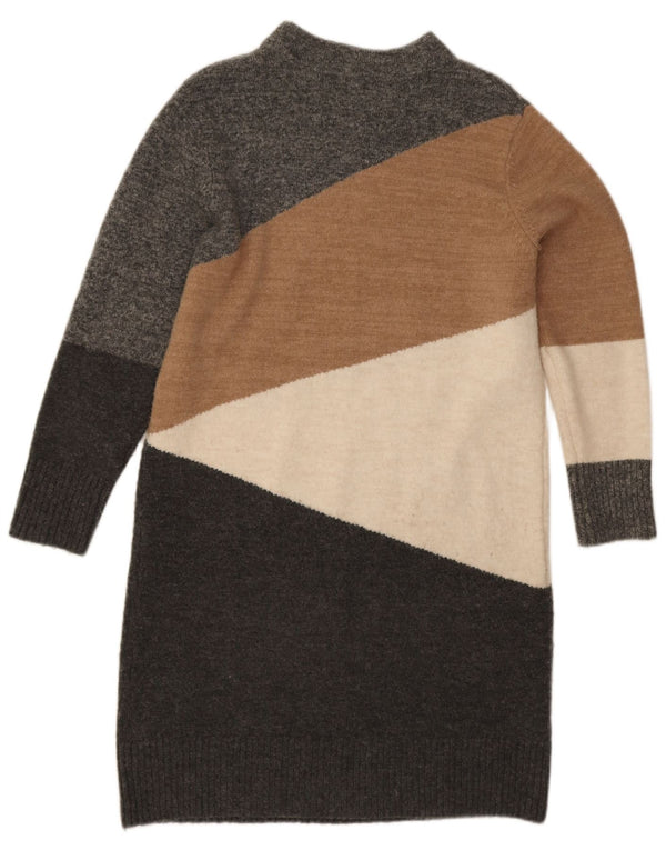 Damska sukienka sweterkowa Monsoon UK 14 Średni szary, akrylowy blok kolorów