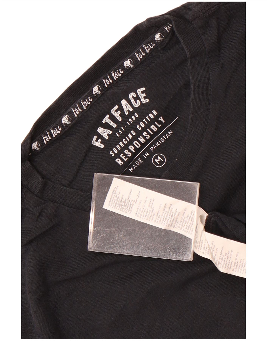 T-shirt męski Fat Face, średni czarny, bawełniany