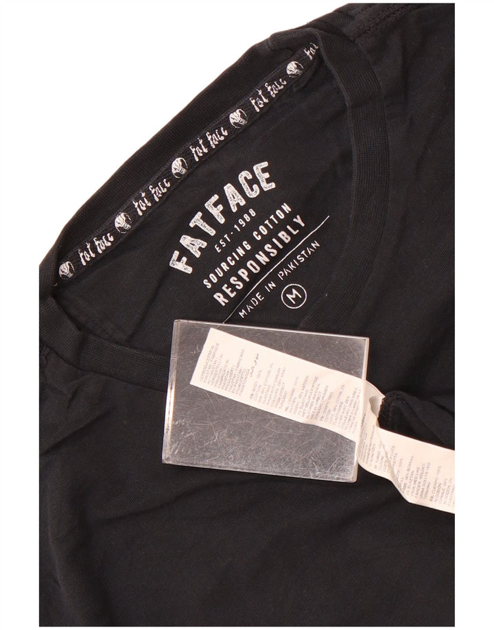 T-shirt męski Fat Face, średni czarny, bawełniany