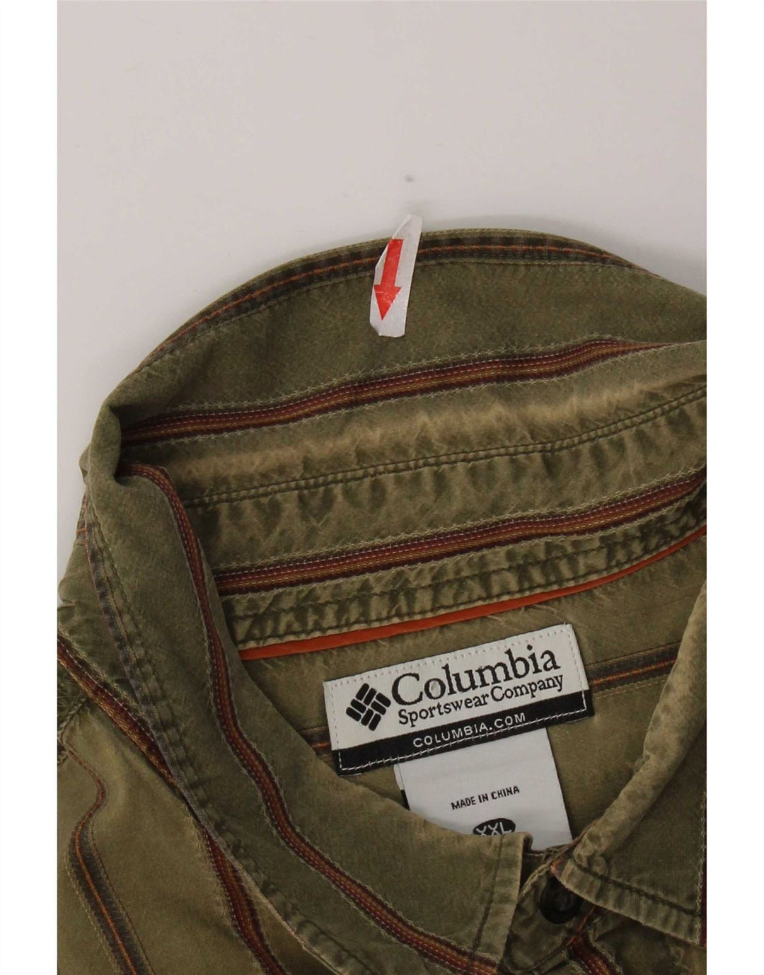 Koszula damska Columbia 2XL, bawełniana w paski w kolorze khaki
