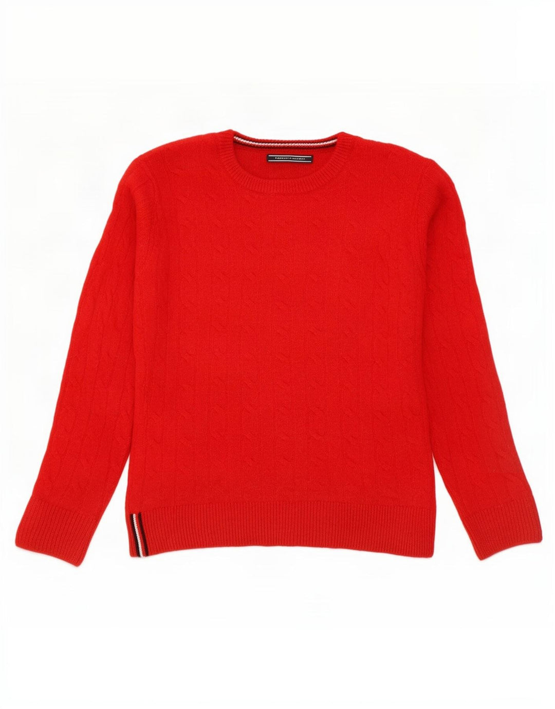 Sweter damski Tommy Hilfiger z okrągłym dekoltem, UK 14, średnia czerwona wełna