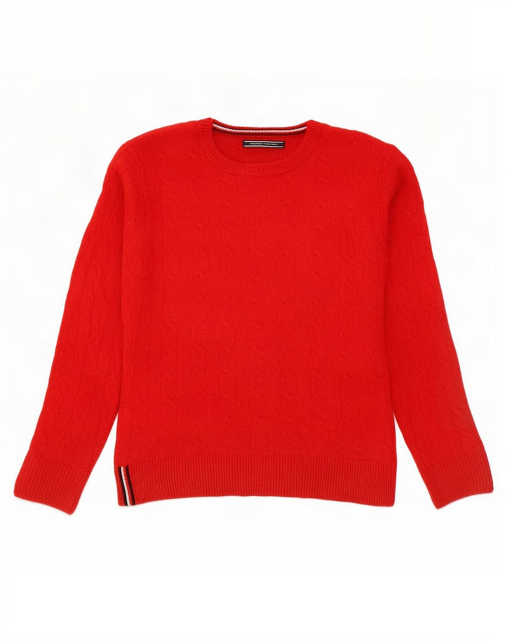Sweter damski Tommy Hilfiger z okrągłym dekoltem, UK 14, średnia czerwona wełna