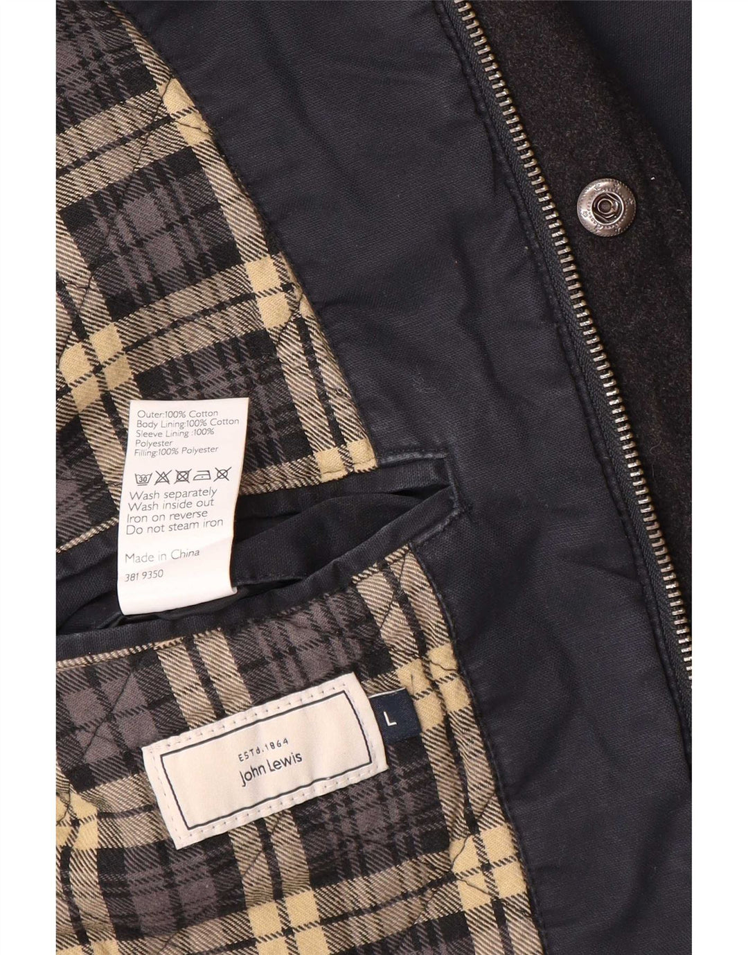 Męska kurtka użytkowa John Lewis UK 40, duża, granatowa, bawełniana