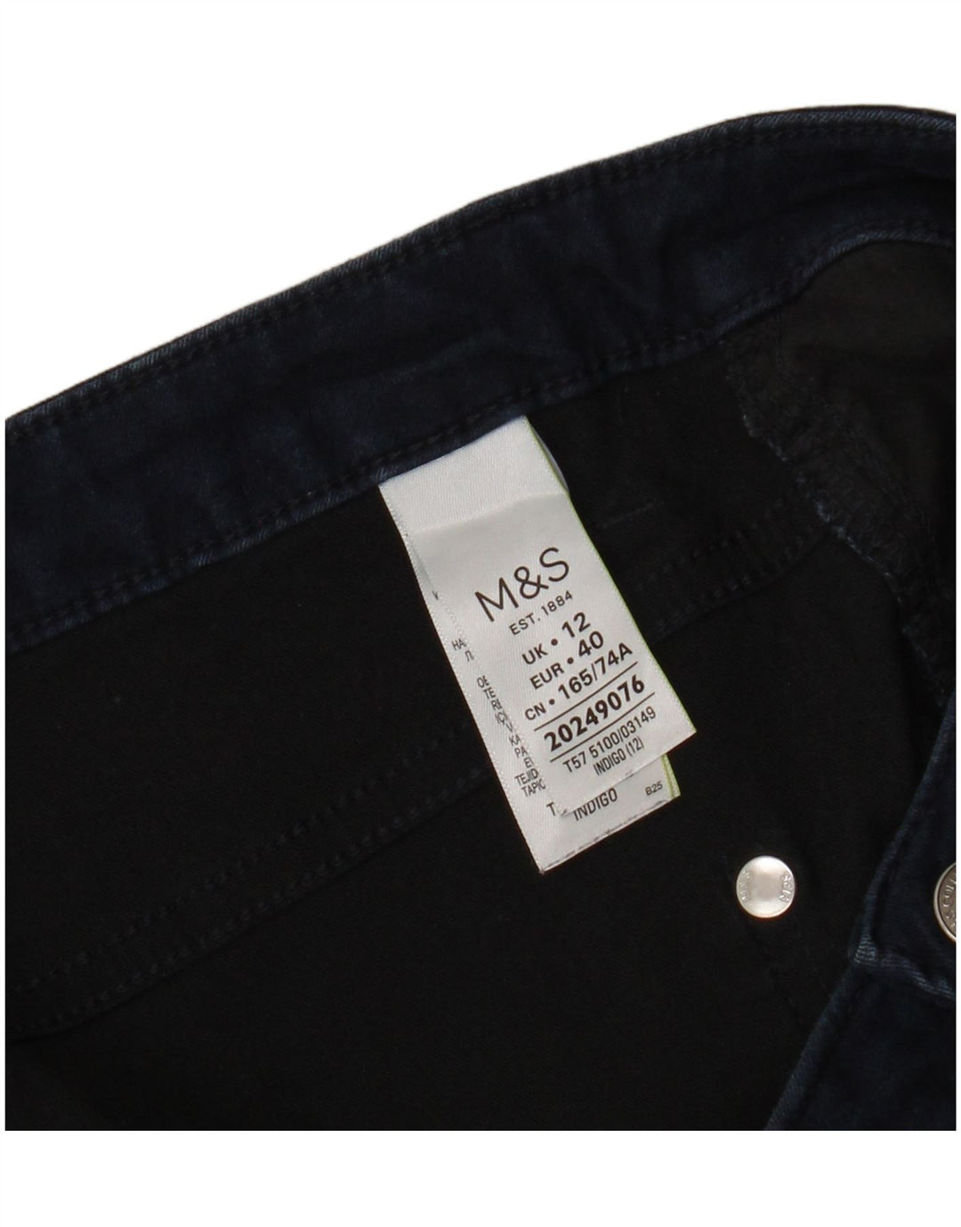 Marks & Spencer Damskie Cropped Jeans UK 12 Medium W32 L21 Granatowa bawełna