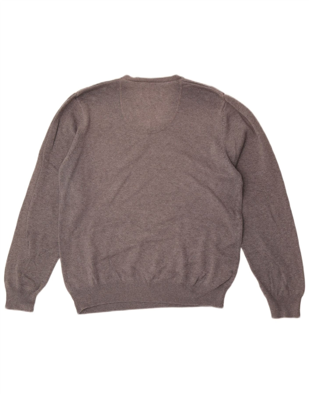 Męski sweter Marks & Spencer Blue Harbor z dekoltem w kształcie litery V, średnioszary, bawełniany