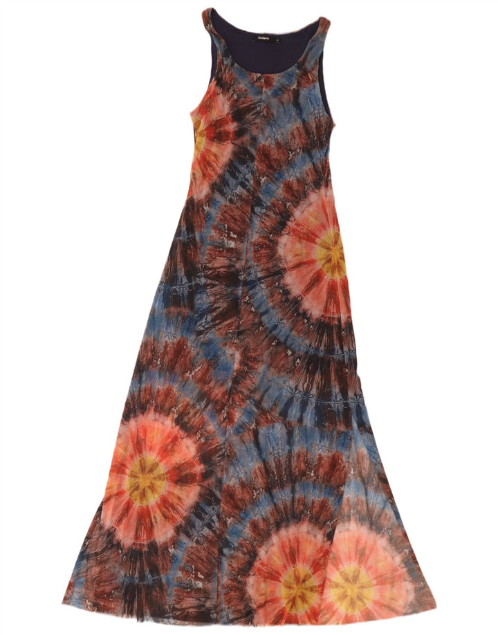Damska sukienka maxi bez rękawów Desigual UK 12 Średni wielobarwny krawat