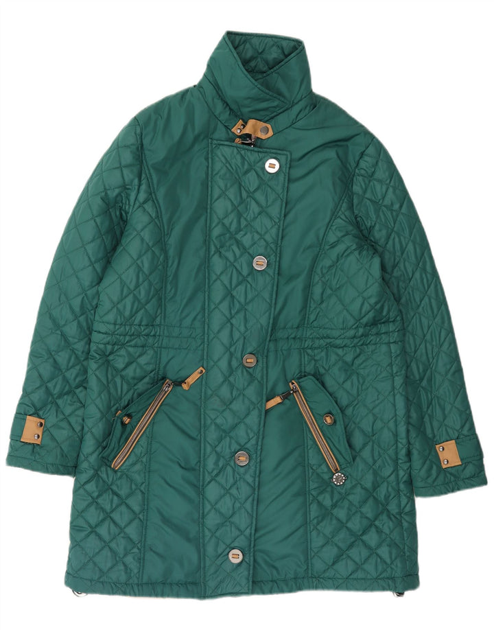 Damski pikowany wiatrówka Paco Boutique UK 16, duży, zielony poliester