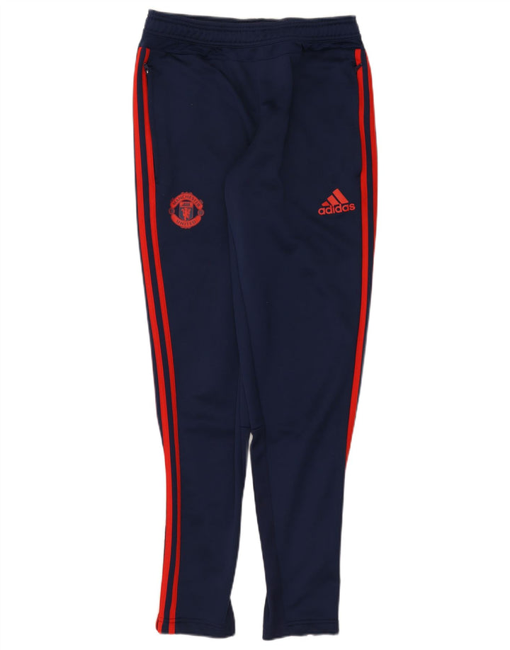 Męskie spodnie dresowe Adidas Manchester United, małe, granatowe, z poliestru