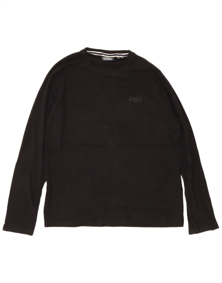 Męski top Superdry z długim rękawem 2XL, czarny, bawełniany