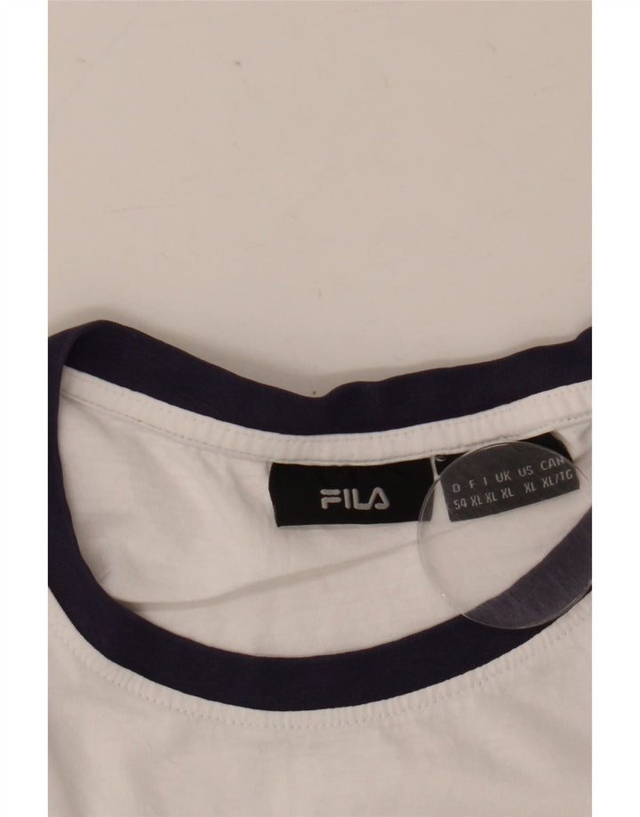 Męski T-shirt z grafiką Fila, XL, biały