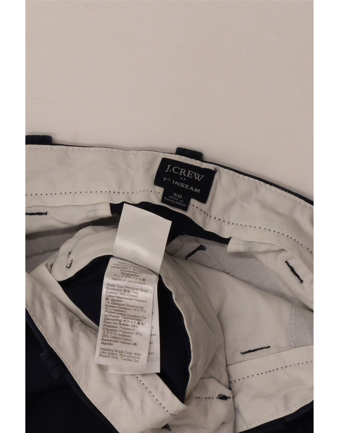 Męskie spodenki Chino J. Crew W30 Średni granatowy, bawełniany