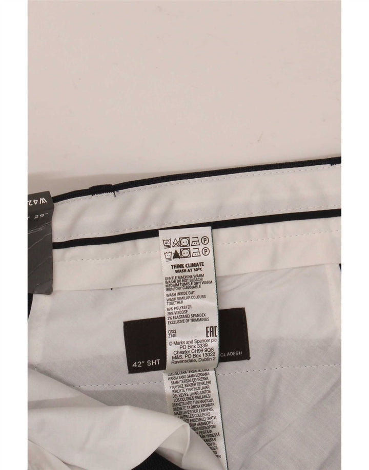 Męskie spodnie Chino Marks & Spencer W42 L29 Granatowy poliester
