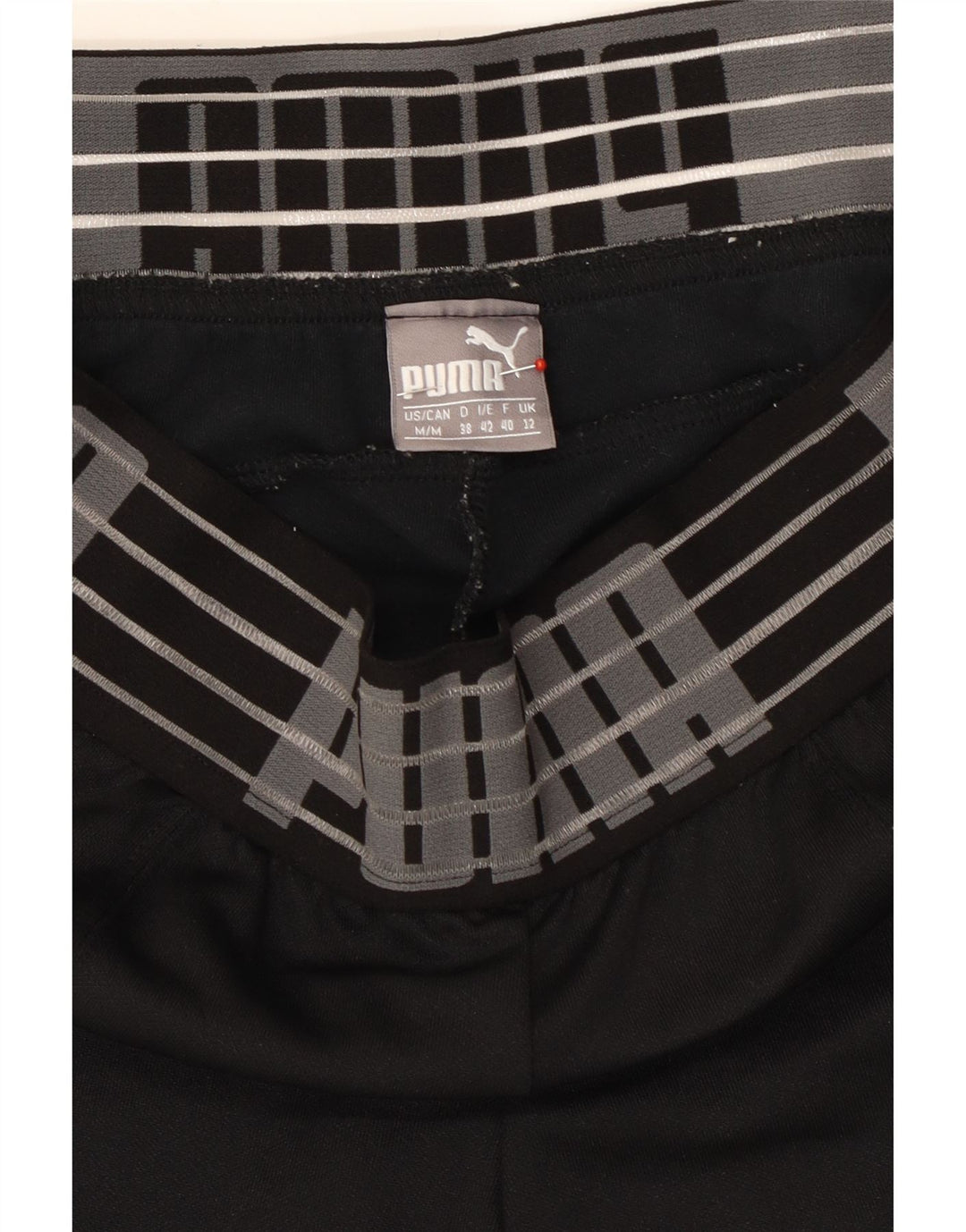 PUMA Womens Graphic Sport Shorts UK 12 Medium Black Vintage Puma and Second-Hand Puma from Messina Hembry 
